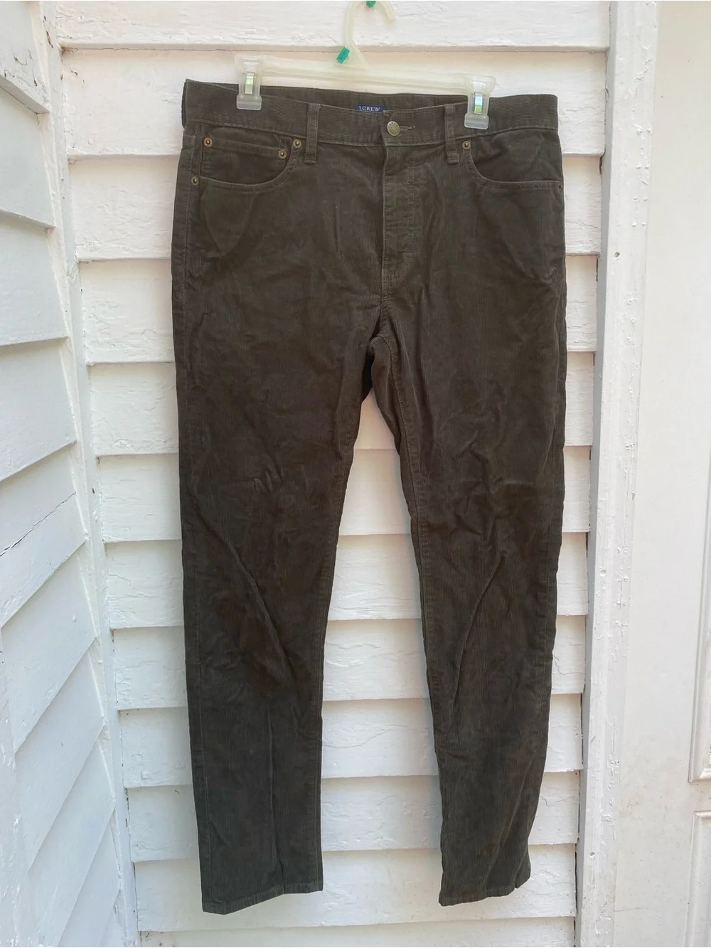J. Crew Men's Dark Olive Green Corduroy Pants 32/32